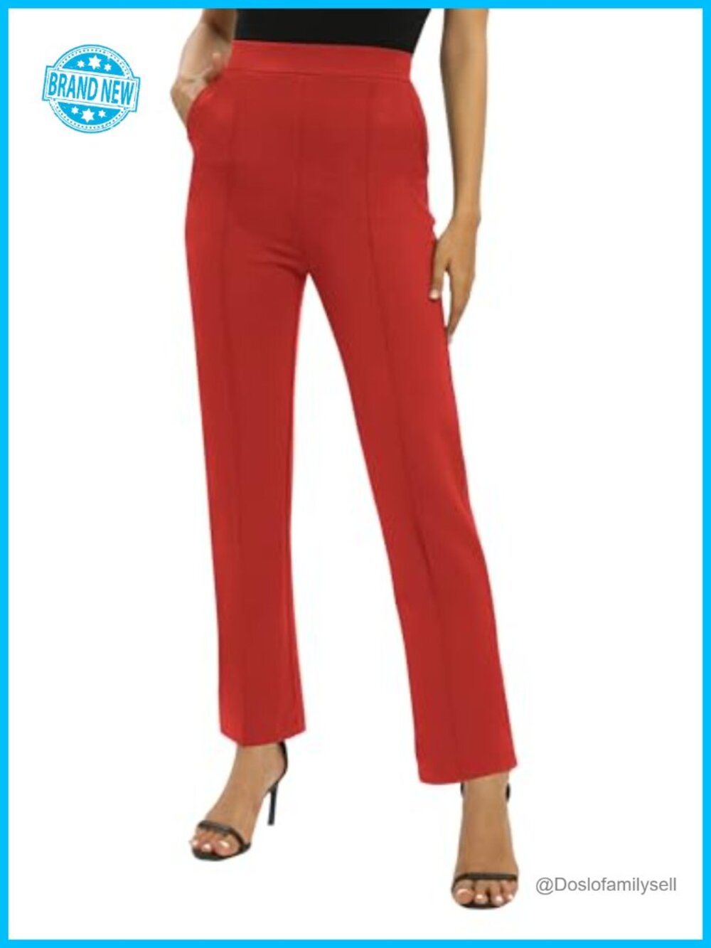 Women's Yoga Dress Pants Stretchy Straight Leg Work Slacks with Pockets